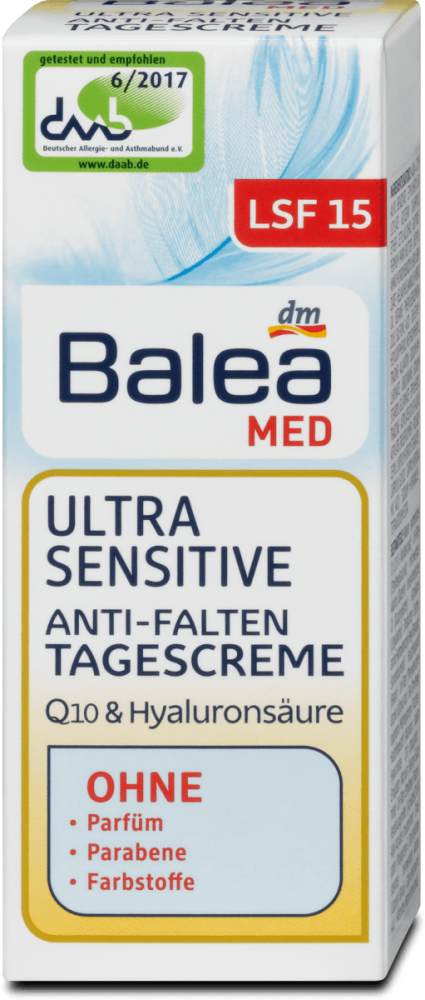 Balea MED Denní krém proti vráskám Ultra Sensitive Q10 SPF15