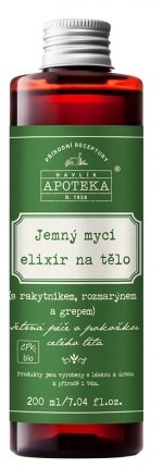 Havlíková apotéka jemný mycí tělový elixír s Rakytníkem, Rozmarýnem a Grepem