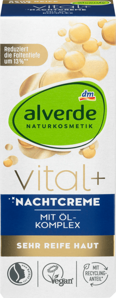Alverde Noční Pleťový Krém Vital+ s Olejovým Komplexem