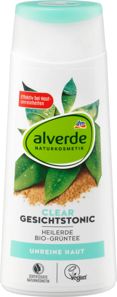Alverde Čistící Pleťové Tonikum Clear s Léčivým Bahnem a Bio Zeleným Čajem