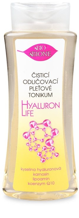 Bione Cosmetics Hyaluron Life čistící odličovací pleťové tonikum