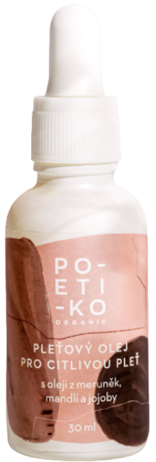POETIKO organic pleťový olej pro citlivou pleť s Oleji z Meruněk, Mandlí a Jojoby