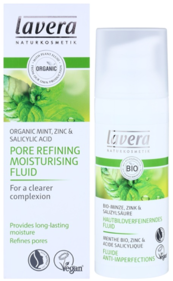 Lavera Pore Refining Moisturising Fluid Organic Mint, Zinc & Salicylic Acid