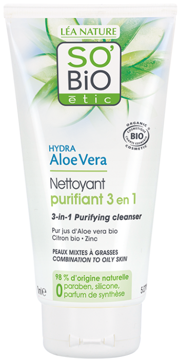 SO'BiO étic Hydra Aloe Vera 3-in-1 Purifying Cleanser