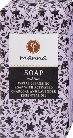 manna Facial Cleansing Soap With Activated Charcoal And Lavender Essential Oil