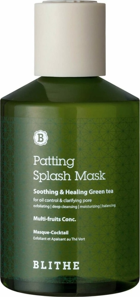 BLITHE Patting Splash Mask Soothing & Healing Green Tea pleťová maska