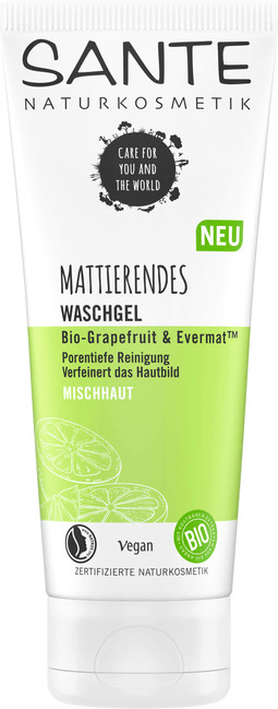Sante Matující čistící gel bio grapefruit a evermat