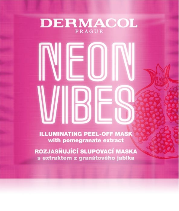 Dermacol Neon Vibes osvěžující slupovací maska pro okamžité rozjasnění