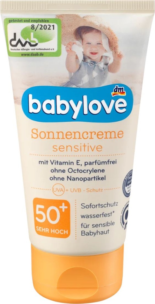 Babylove Dětský krém na opalování Sensitive SPF 50+
