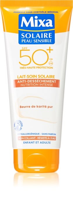 MIXA Lait-Soin Solaire Krém na opalování pro suchou a citlivou pokožku SPF50+