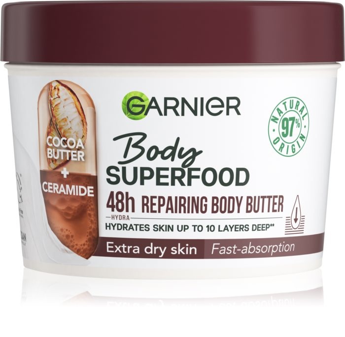 Garnier Body SuperFood 48h Výživné tělové máslo s kakaem