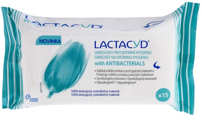 Lactacyd with ANTIBACTERIALS Ubrousky pro intimní hygienu