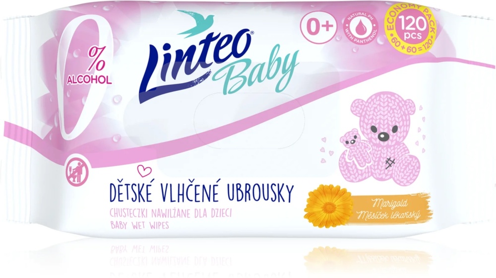 Linteo Baby Dětské vlhčené ubrousky s měsíčkem