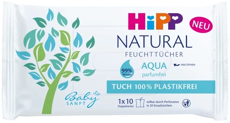 Hipp Babysanft Aqua Natural Vlhčené čistící ubrousky pro děti