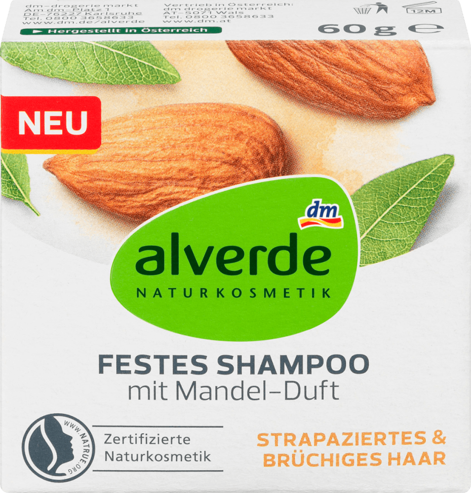 Alverde tuhý šampon na vlasy mandle