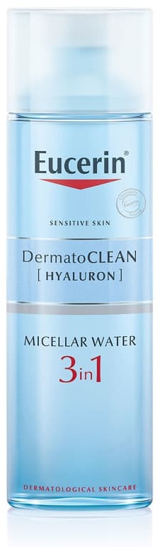 Eucerin DermatoCLEAN + Hyaluron 3 in 1 Face Cleansing Micelar Water for Sensitive Skin