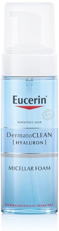 Eucerin DermatoCLEAN + Hyaluron Hydrating Face Cleansing Micellar Foam for Sensitive Skin