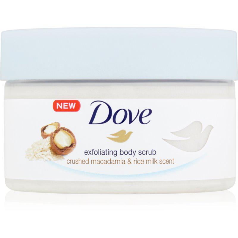 Dove Exfoliating Body Scrub Crushed Macadamia & Rice Milk vyživující tělový peeling