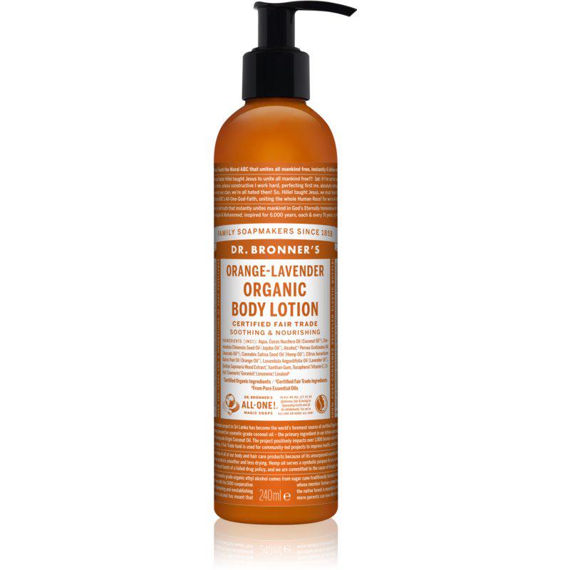 Dr. Bronner's Orange & Levender vyživující hydratační tělové mléko