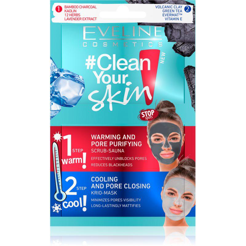 Eveline Cosmetics #Clean Your Skin hloubkově čistící pleťová maska 2 v 1