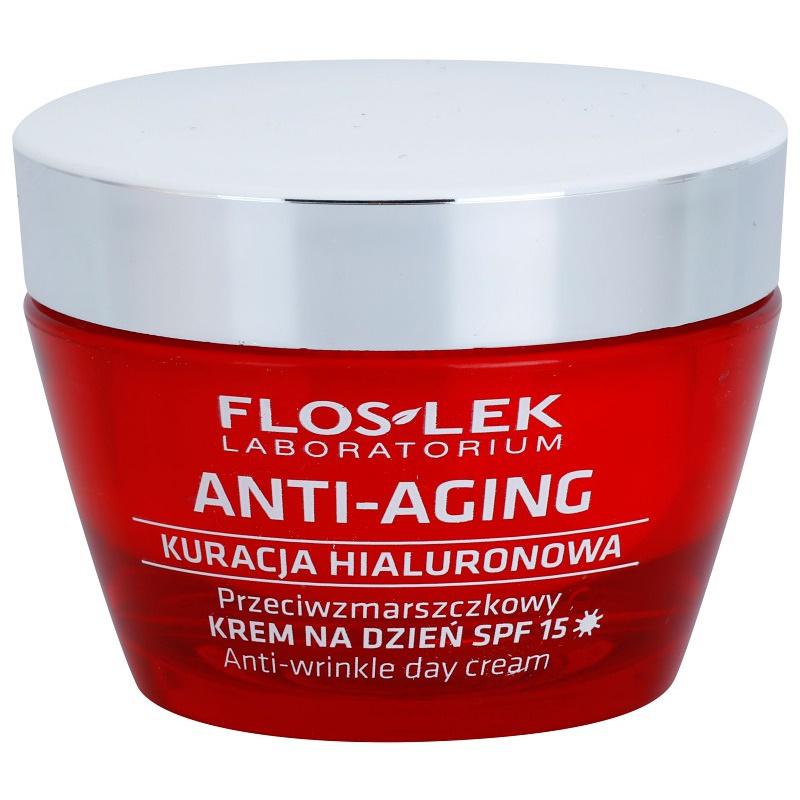 FlosLek Laboratorium Anti-Aging Hyaluronic Therapy denní hydratační krém proti stárnutí pleti SPF 15