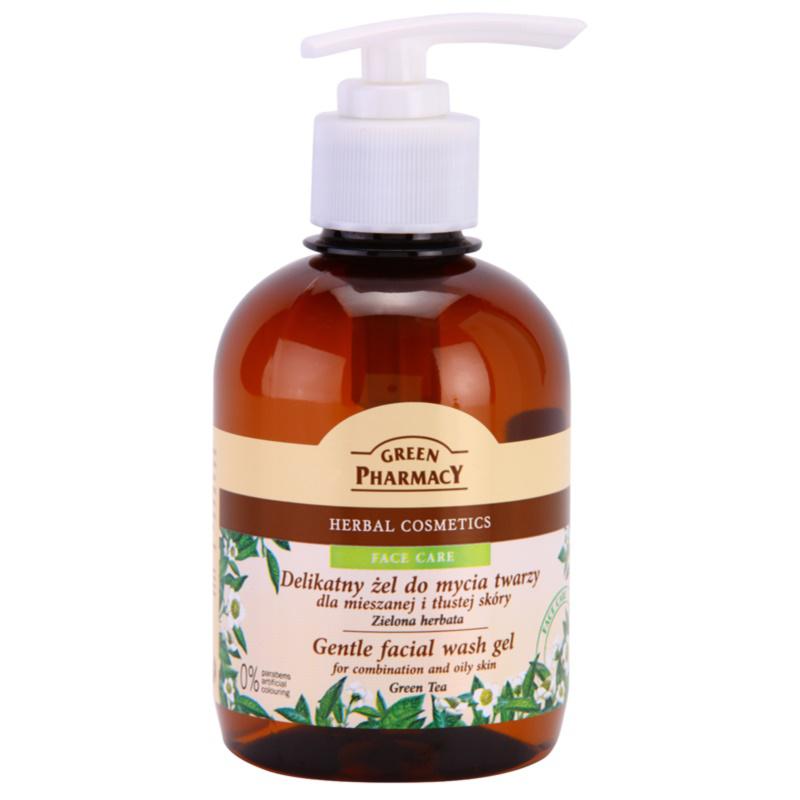 Green Pharmacy Face Care Green Tea jemný čistící gel pro mastnou a smíšenou pleť