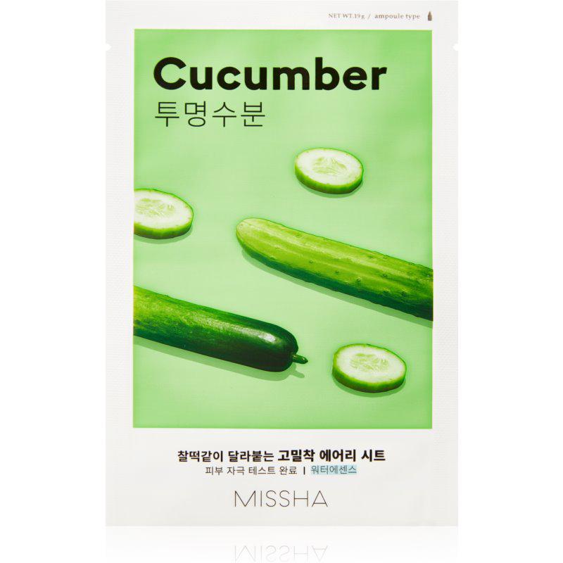 Missha Airy Fit Cucumber plátěná maska s hydratačním a revitalizačním účinkem pro suchou pleť