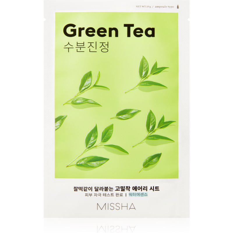 Missha Airy Fit Green Tea zklidňující plátěnková maska s hydratačním účinkem