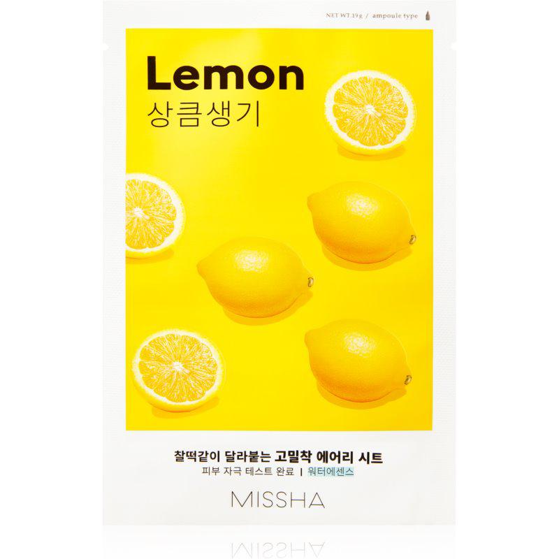 Missha Airy Fit Lemon plátěná maska pro rozjasnění a vitalitu pleti