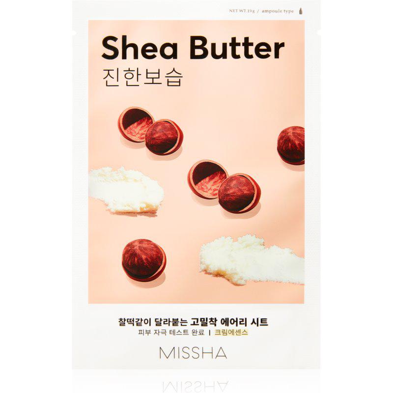 Missha Airy Fit Shea Butter plátěná maska s vysoce hydratačním a vyživujícím účinkem