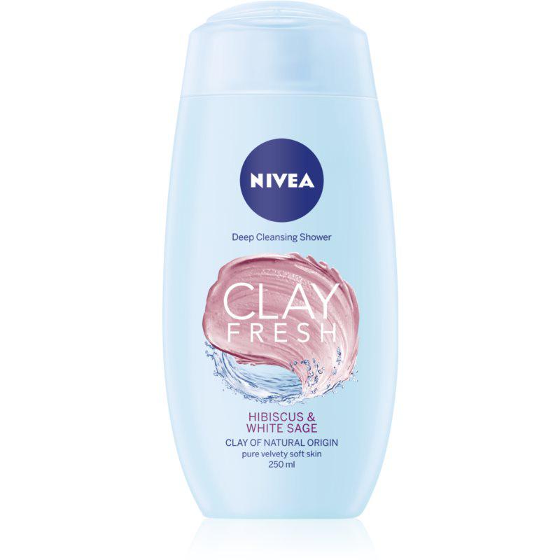Nivea Clay Fresh Hibiscus & White Sage sprchový gel s jílem