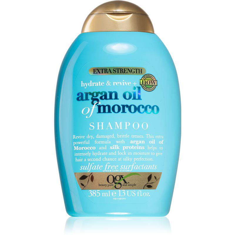 OGX Argan Oil Of Morocco Extra Strenght obnovující šampon pro velmi poškozené křehké vlasy