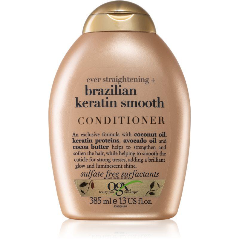 OGX Brazilian Keratin Smooth uhlazující kondicionér na lesk a hebkost vlasů