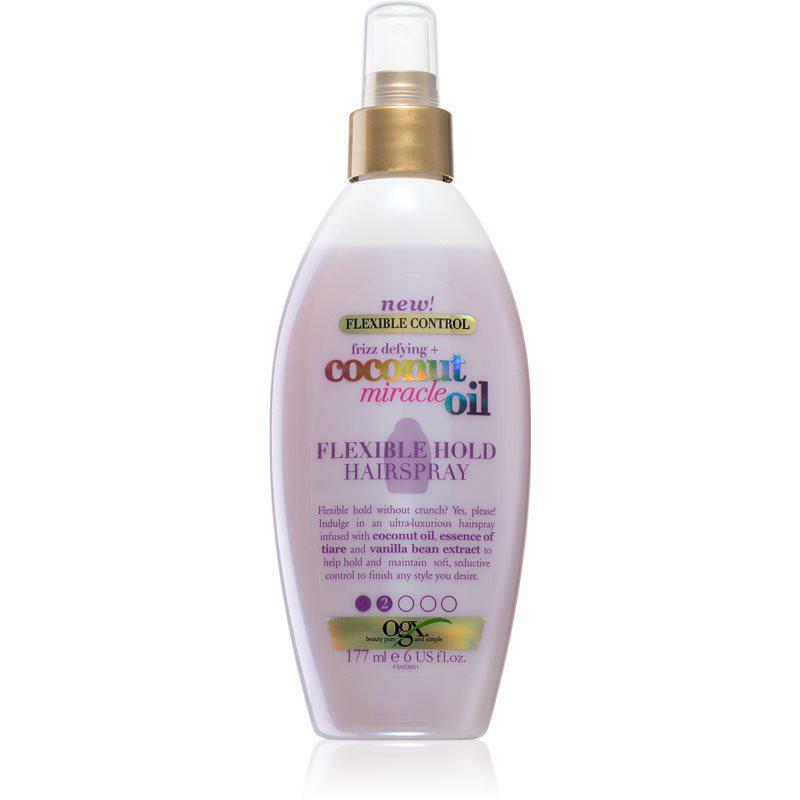 OGX Coconut Miracle Oil lak na vlasy s lehkou fixací bez aerosolu