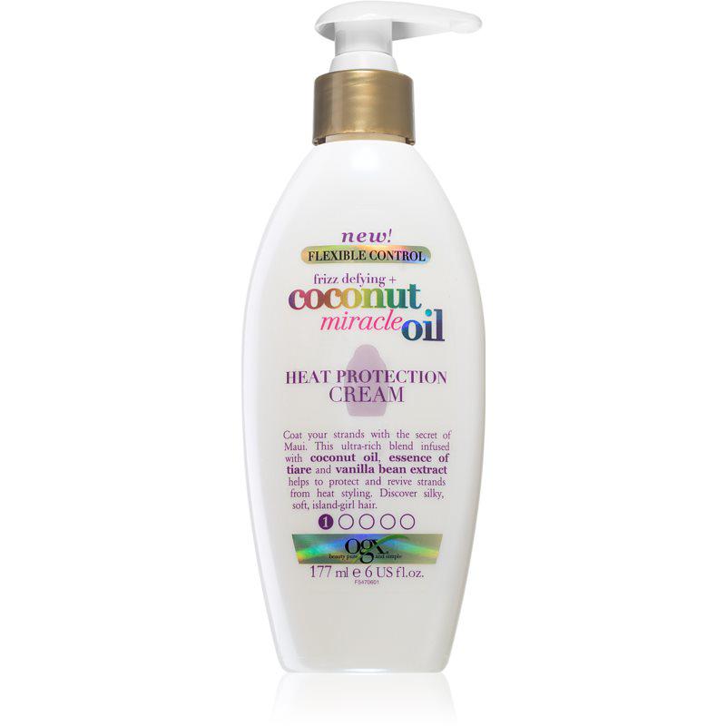 OGX Coconut Miracle Oil termoochranný krém pro uhlazení nepoddajných vlasů