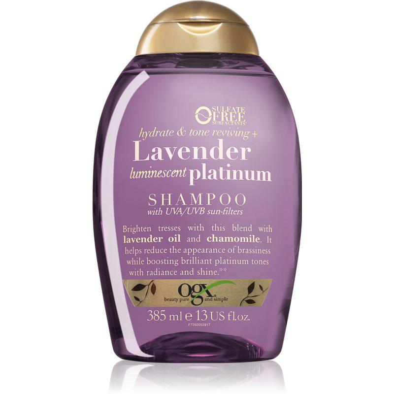 OGX Lavender Platinum tónovací šampon pro studené odstíny blond