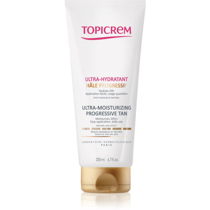 Topicrem UH BODY Ultra-Moisturizing Progressive Tan hydratační samoopalovací mléko pro suchou a citlivou pokožku