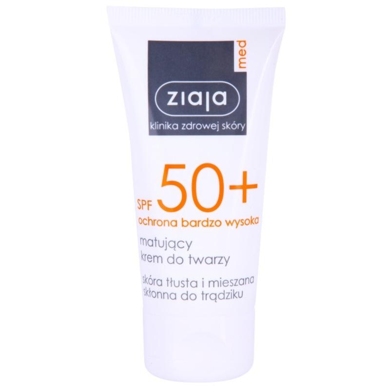 Ziaja Med Protecting UVA + UVB matující opalovací krém na obličej SPF 50+